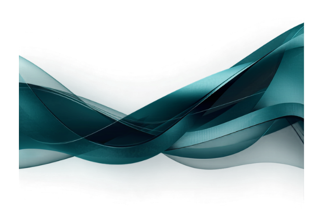 Abstract geometric brand illustration in teal and deep slate-blue